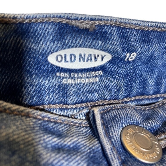 Old Navy women's plus size 18 released hem cropped jeans frayed hem high rise - Picture 4 of 6